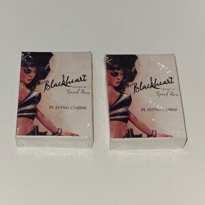 NEW 2 Blackheart Premium Spiced Rum Promotional Playing Cards Lot SEALED